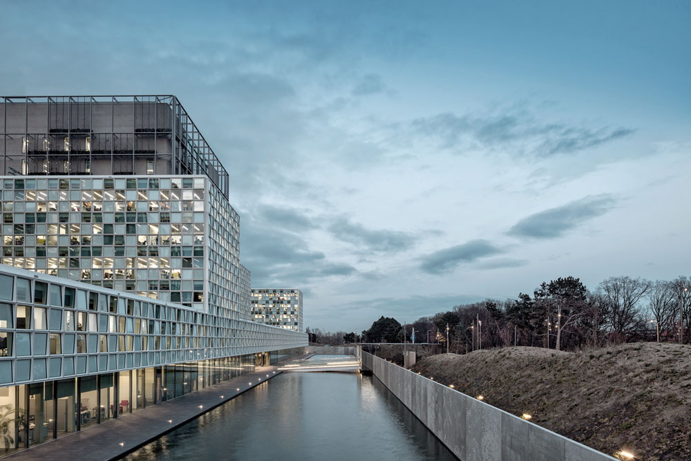 Tested for resistance to break-in, explosion and gunshot:  the curtain wall of the International Criminal Court in The Hague