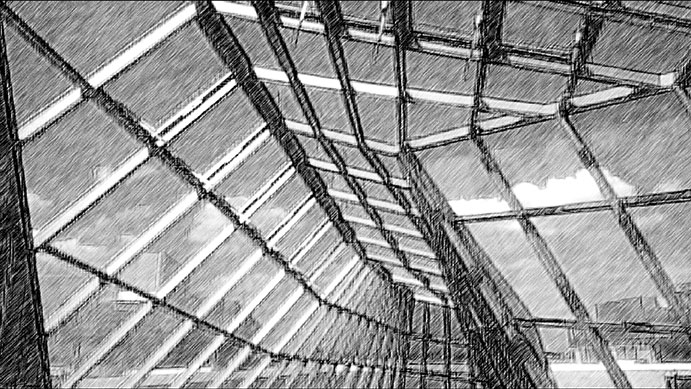 The scribblings of an architect: a steel structure based on basketwork