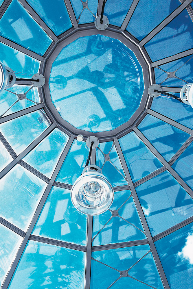 Glass dome from the inside